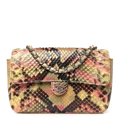 Chanel Python Extra Mini Rectangular Flap Pink 1 of 13