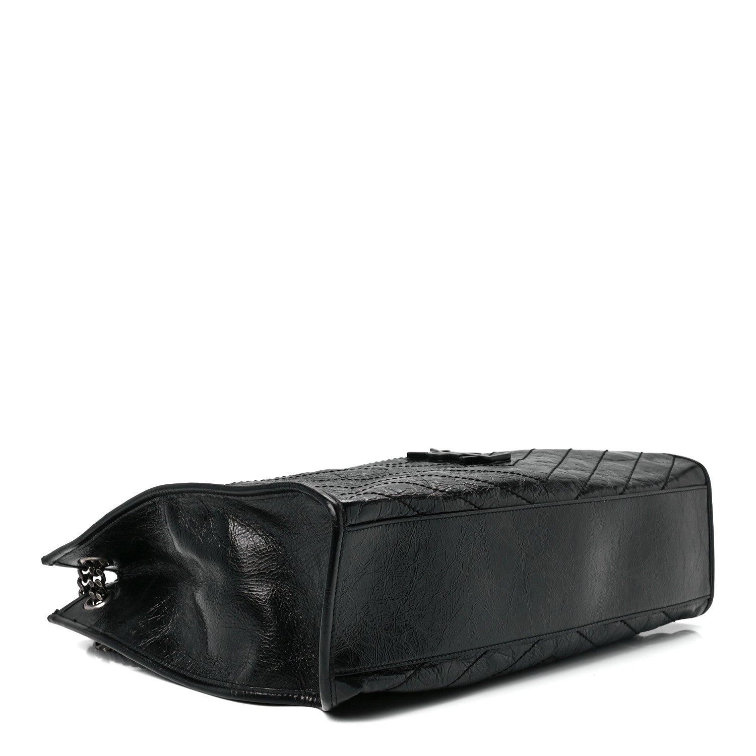 Saint Laurent Crinkled Calfskin Matelasse Monogram Niki Shoulder Bag Black 4 of 11