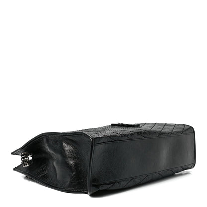 Saint Laurent Crinkled Calfskin Matelasse Monogram Niki Shoulder Bag Black 4 of 11