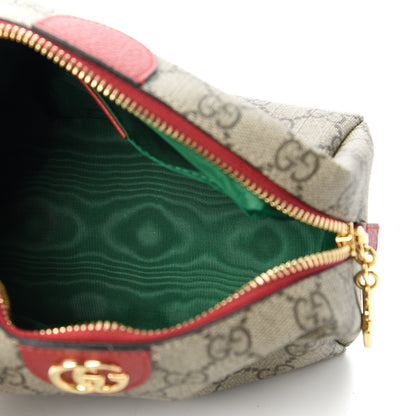 Gucci Soft GG Supreme Monogram Calfskin Medium Ophidia Cosmetic Case Beige Ebony Hibiscus Red 5 of 10