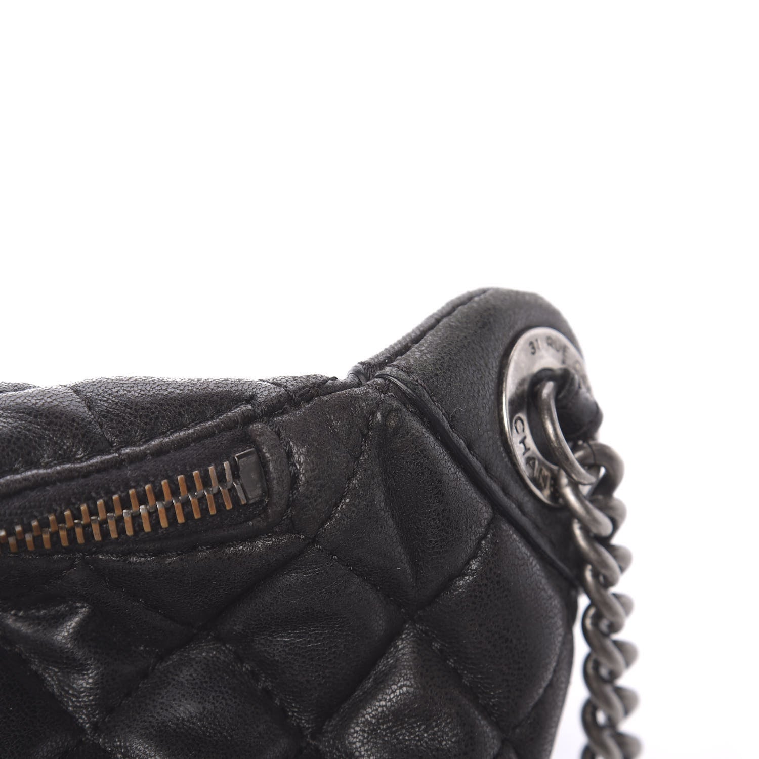 Chanel Lambskin Quilted Banane Waist Bag Fanny Pack Black 15 of 18