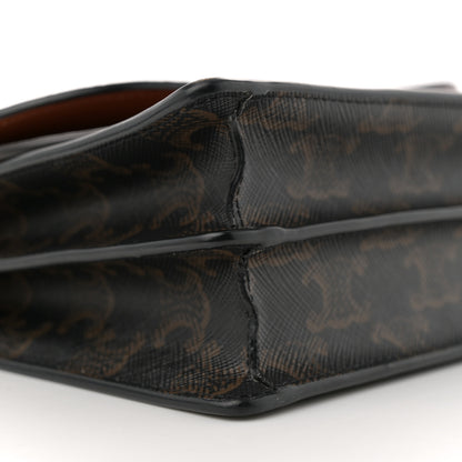 Celine Triomphe Canvas Lambskin Wallet On Strap Tan 8 of 12