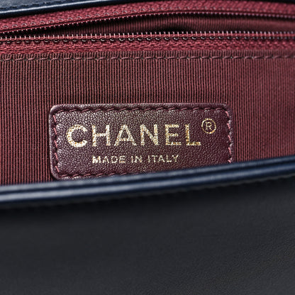 Chanel Calfskin Caviar Suede Chevron New Medium Boy Flap Navy 6 of 11