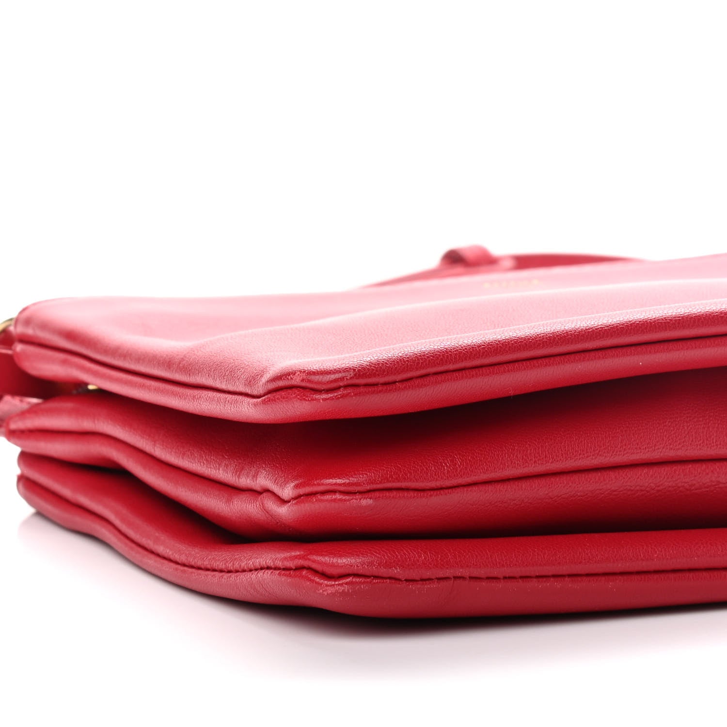 Celine Lambskin Small Trio Crossbody Bag Red 7 of 8