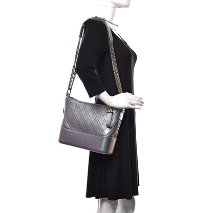 Chanel Iridescent Lambskin Calfskin Quilted Medium Gabrielle Hobo Light Purple 2 of 11