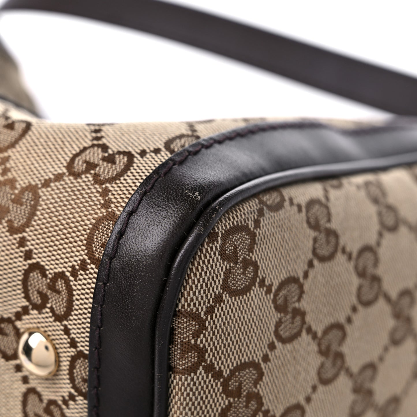 Monogram Selleria Calfskin Vintage Web Medium Boston Beige Ebony Cocoa