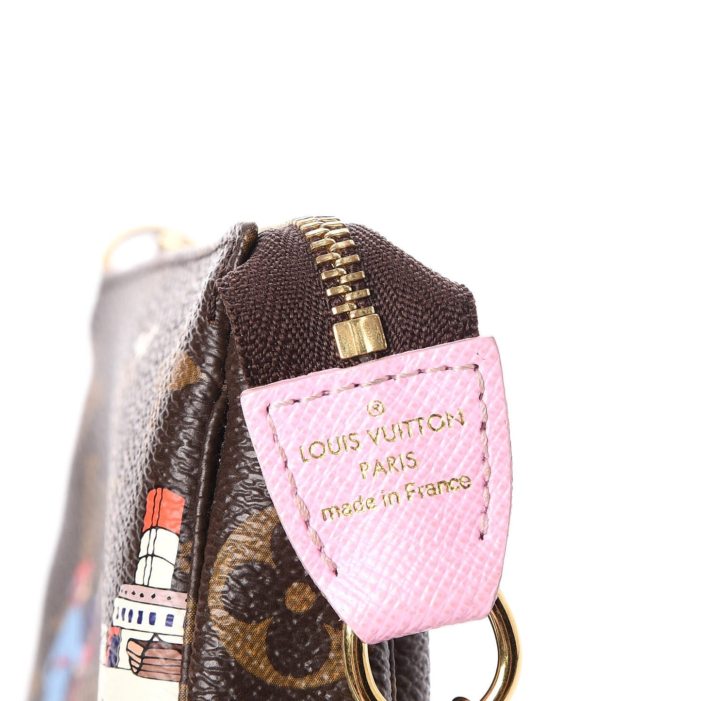 Monogram 2016 Christmas Animation Mini Pochette Accessories Rose Ballerine