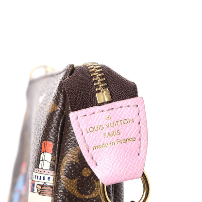Louis Vuitton Monogram 2016 Christmas Animation Mini Pochette Accessories Rose Ballerine 5 of 9