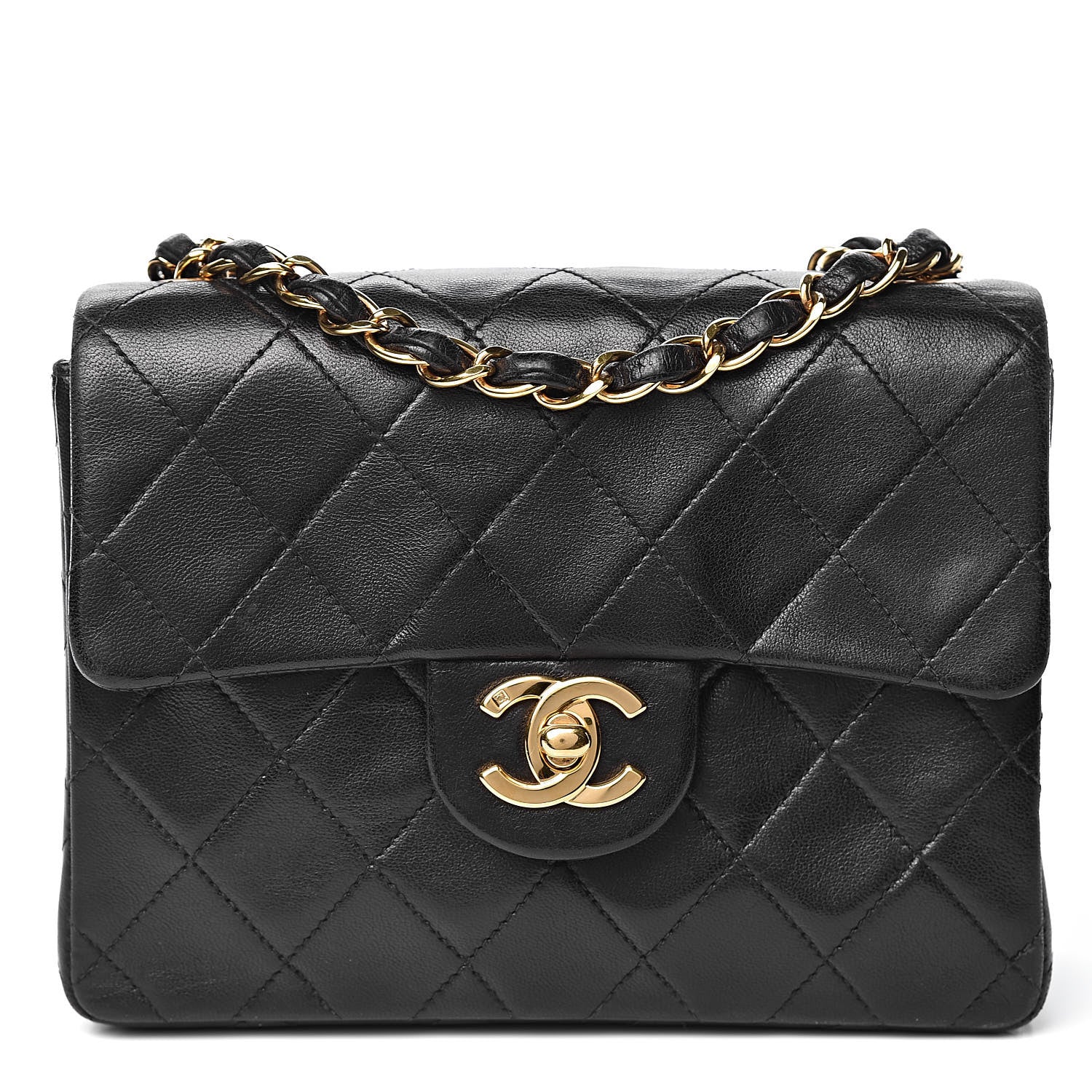 Chanel Lambskin Quilted Mini Square Flap Bag Black 1 of 13