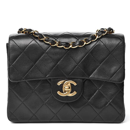 Chanel Lambskin Quilted Mini Square Flap Bag Black 1 of 13