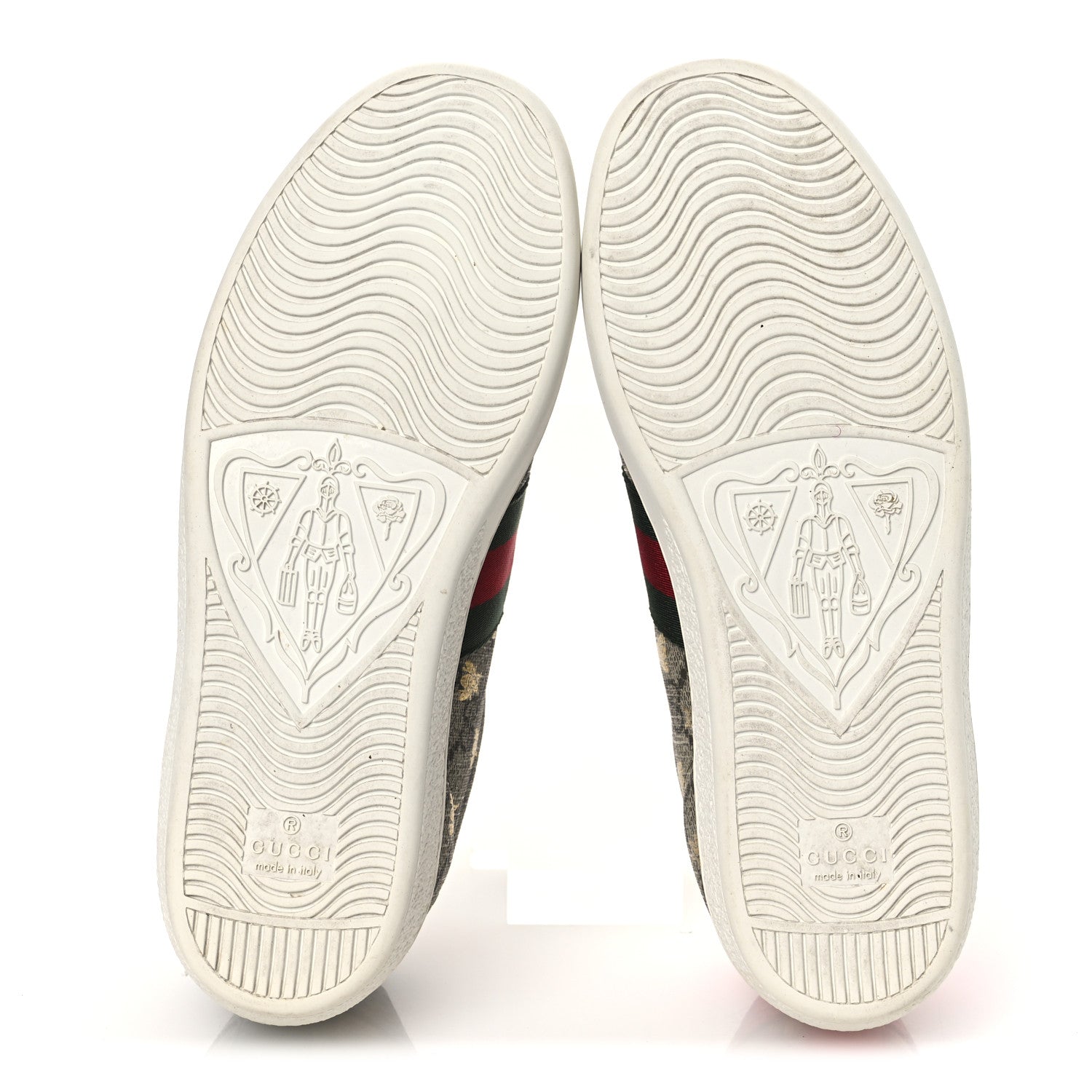 Gucci GG Supreme Monogram Bees Ayers Web Womens Ace Sneakers 36 Beige Oro Green Red 7 of 11