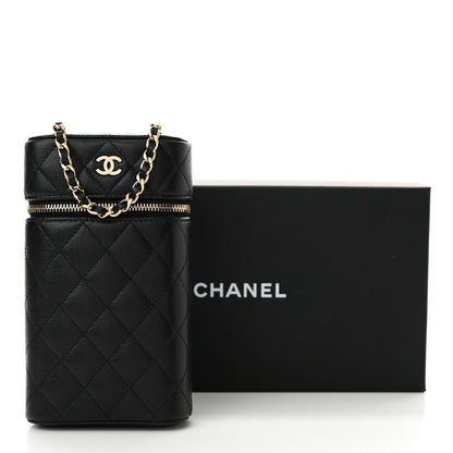 Chanel Caviar Quilted Phone Holder With Chain Black 11 of 11