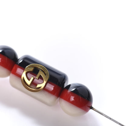 Gucci Resin Sylvie GG Brooch Gold Blue 4 of 4