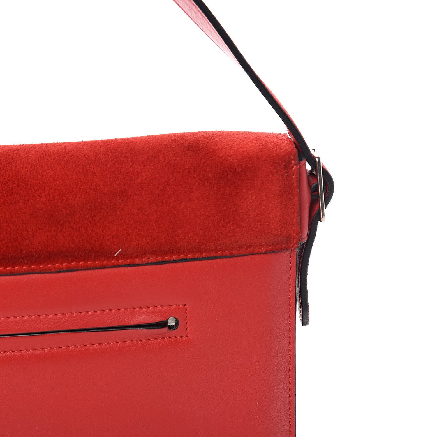 Celine Suede Calfskin Pony Hair Medium Tri-Color Diamond Shoulder Bag Red 12 of 12