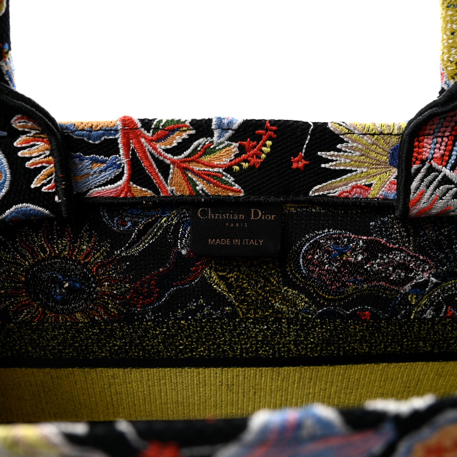 Christian Dior Canvas Zodiac Fantastico Embroidered Medium Book Tote Black Multicolor 6 of 9