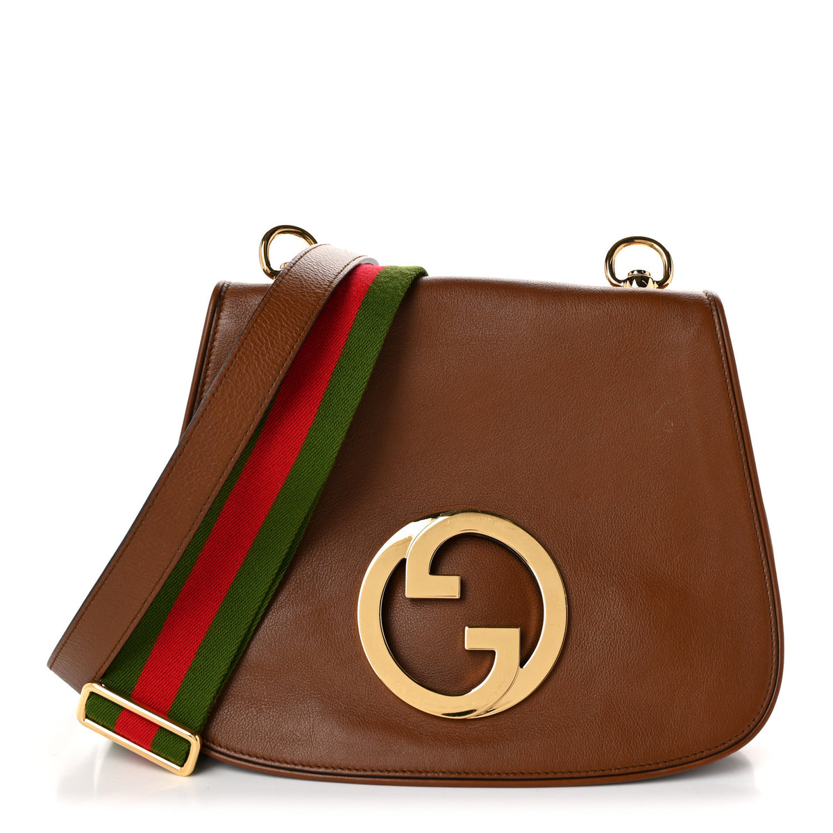 Gucci Roxy Calfskin Web Medium Blondie Shoulder Flap Bag Cuir 1 of 10