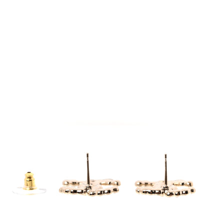 Chanel Crystal CC Star Heart Earrings Gold 3 of 5