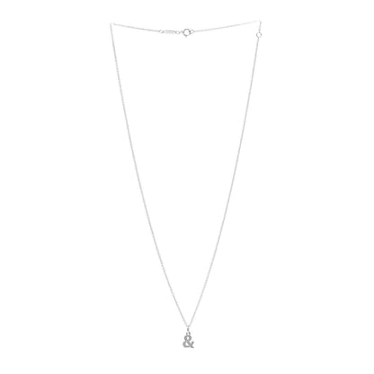 Tiffany 18K White Gold Diamond Medium Ampersand Pendant Necklace 3 of 5