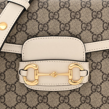 Gucci GG Supreme Monogram Horsebit 1955 Shoulder Bag Beige Mystic White 7 of 10