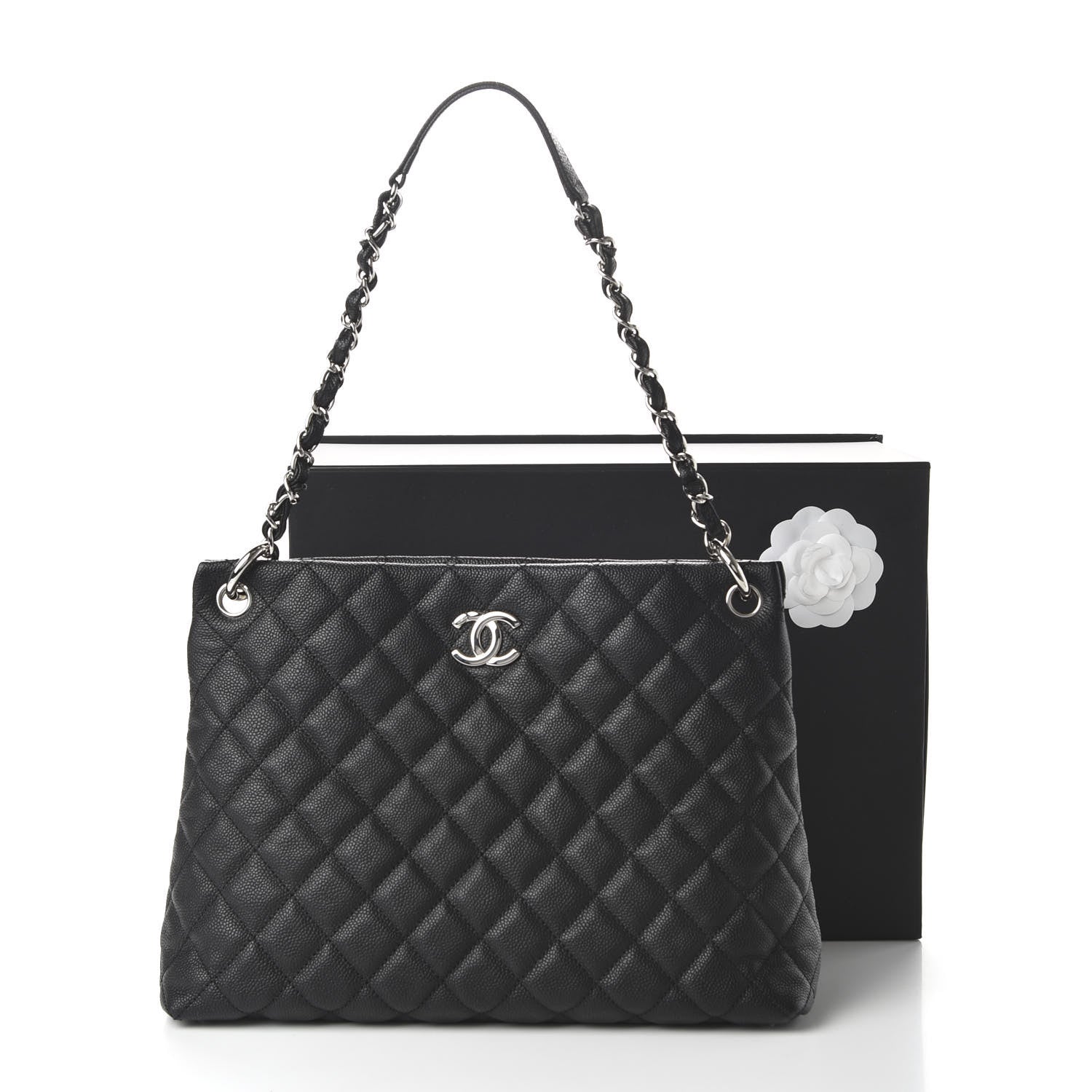 Chanel Caviar Quilted CC Shopping Tote Black 11 of 11