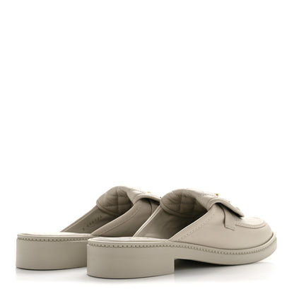 Chanel Lambskin Quilted CC Turnlock Mules 39 Light Grey 5 of 10
