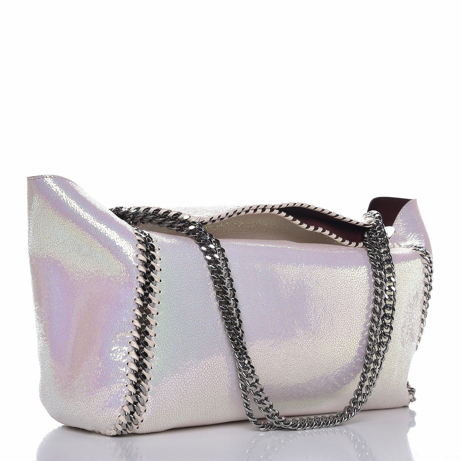 Stella McCartney Iridescent Shaggy Deer Falabella Reversible Tote White 4 of 9