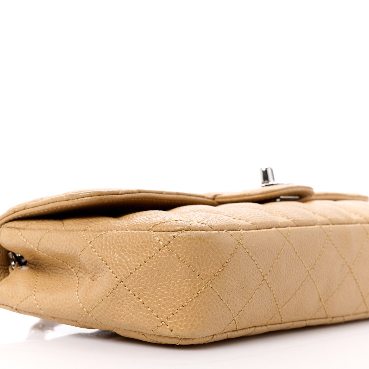 Caviar Quilted East West Flap Beige