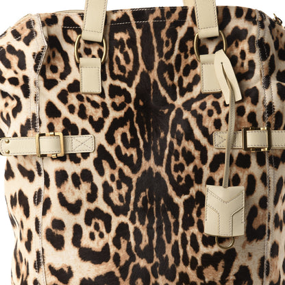 Saint Laurent Pony Hair Leopard Print Large Downtown Tote 9 of 9