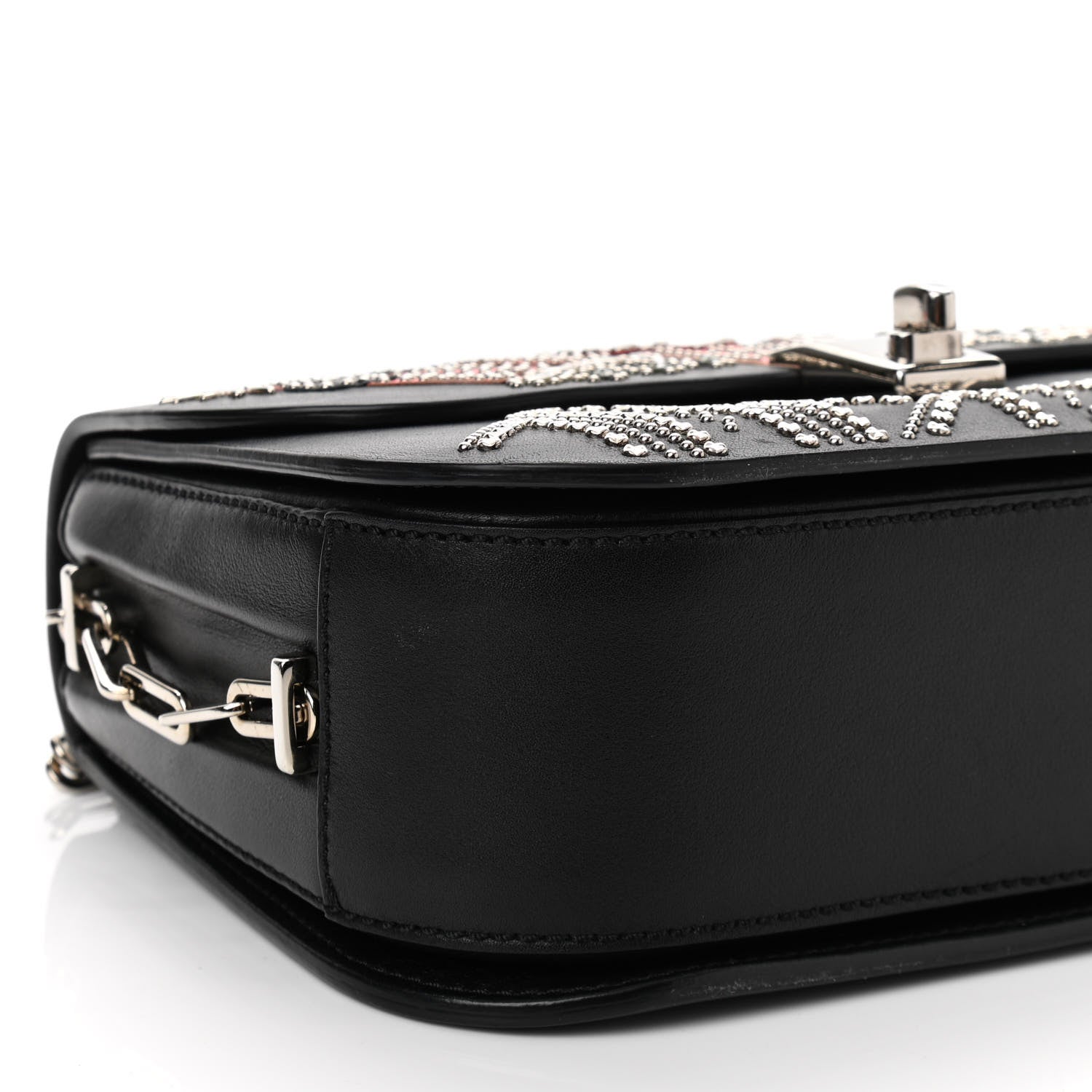 Valentino Garavani Vitello Loveblade Embellished Chain Flap Bag Black Multicolor 7 of 10