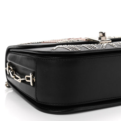Valentino Garavani Vitello Loveblade Embellished Chain Flap Bag Black Multicolor 7 of 10