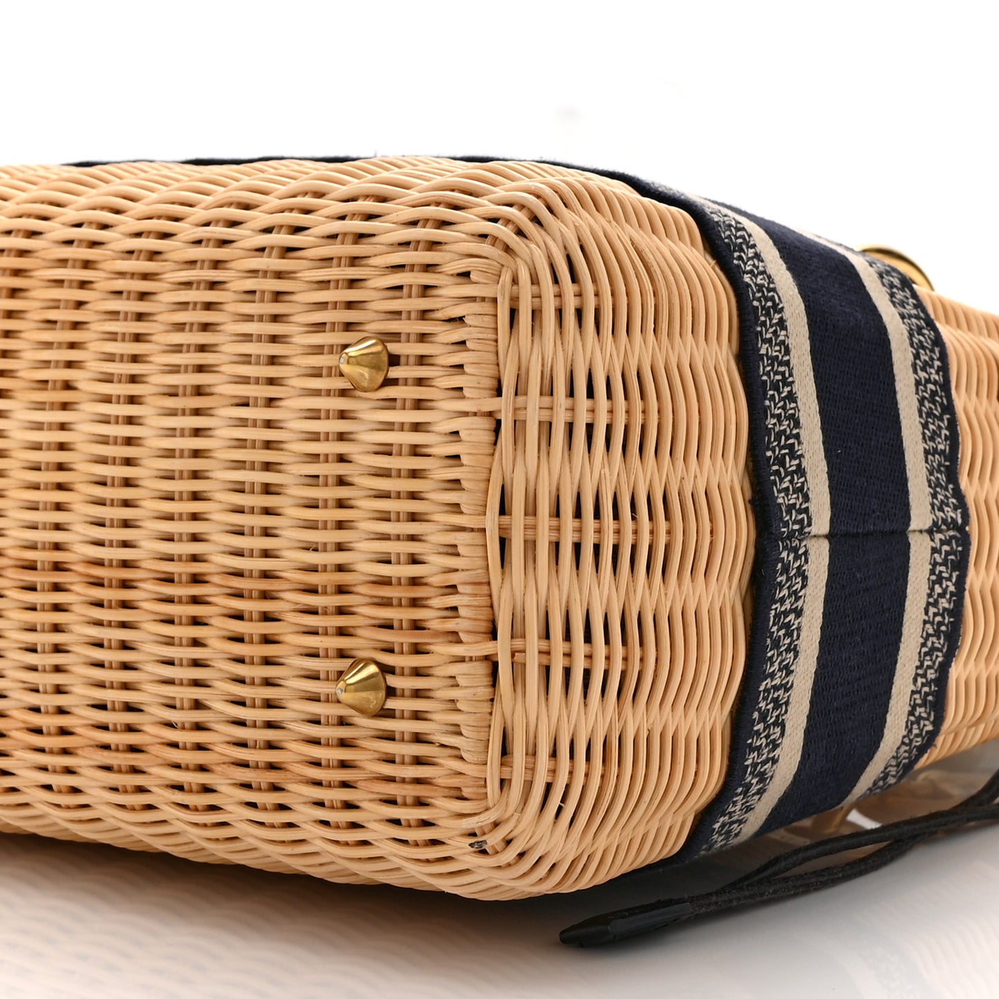 Wicker Oblique Medium Lady Dior Bag Blue
