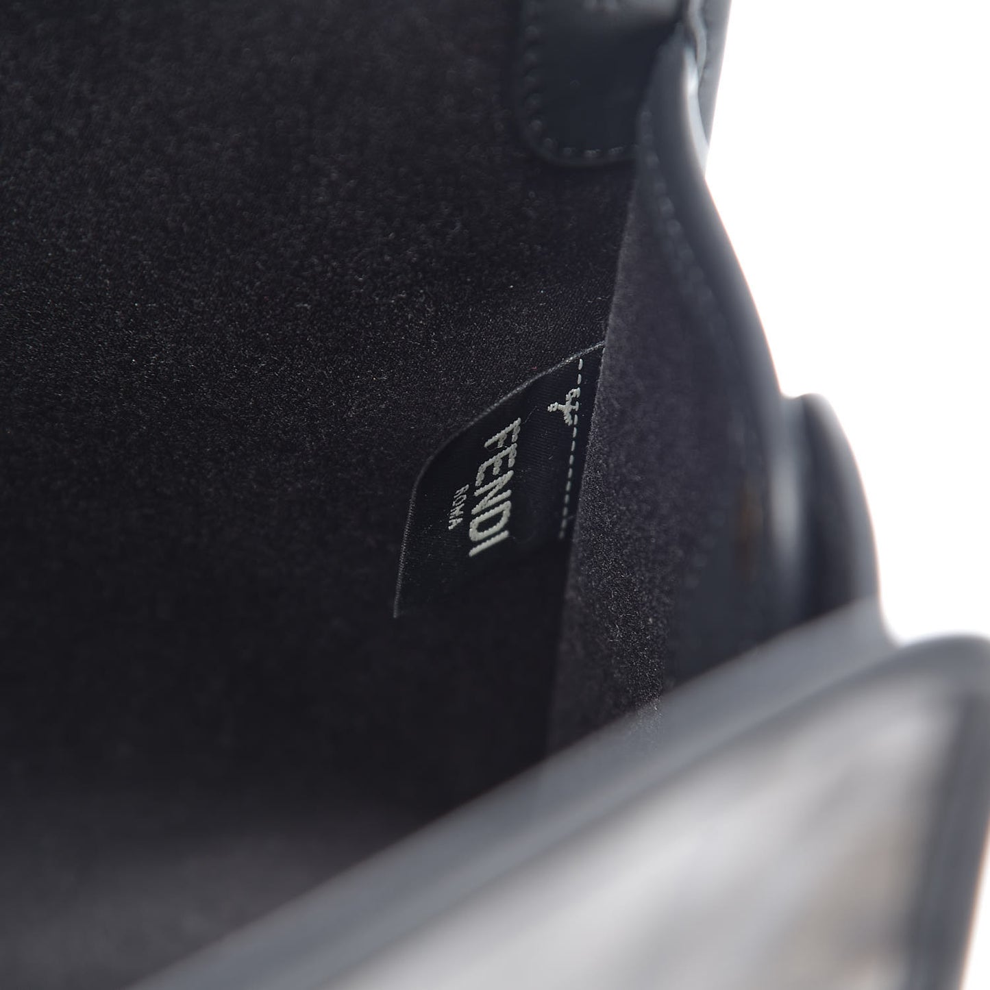 Glazed Fabric Vitello Century FF 1974 Stamp Patch Mini Peekaboo Defender Cover Mogano Panna Black