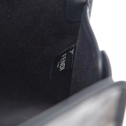 Fendi Glazed Fabric Vitello Century FF 1974 Stamp Patch Mini Peekaboo Defender Cover Mogano Panna Black 6 of 8