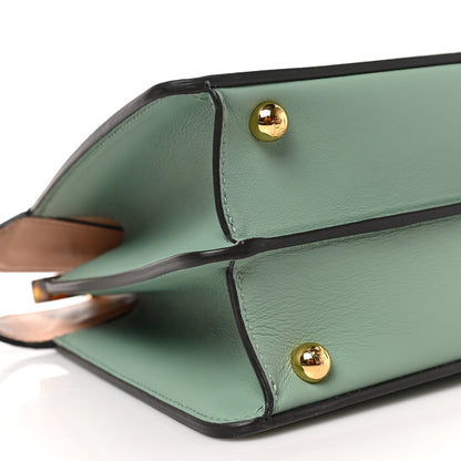 Fendi Vitello Seta Shiny Nappa Plexiglass Small Peekaboo I SEE U Satchel Menta Light Rose 7 of 8