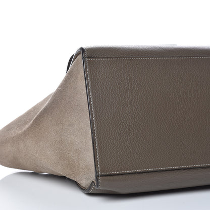 Celine Drummed Calfskin Suede Medium Trapeze Souris 10 of 19