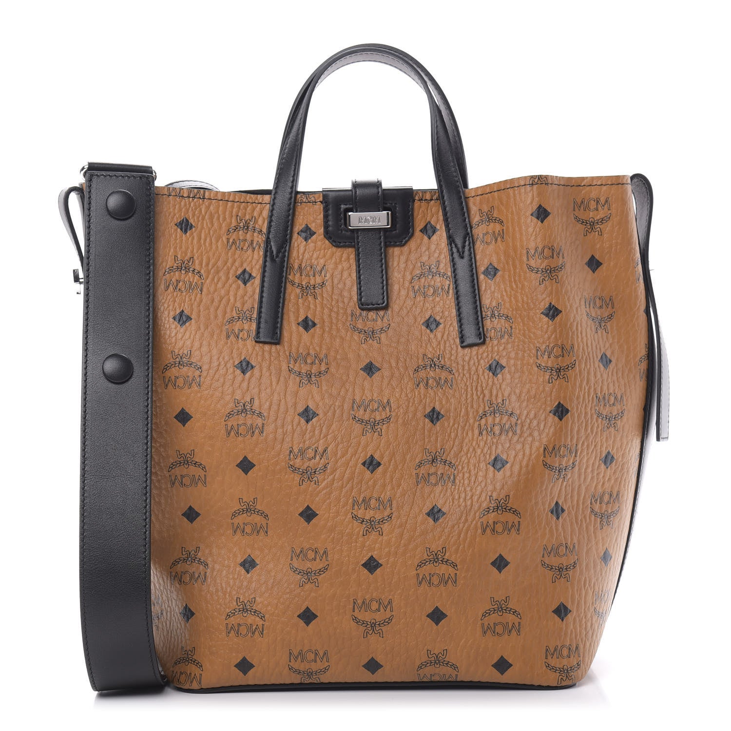 MCM Visetos Small Gunta Shopper Cognac Black 3 of 11