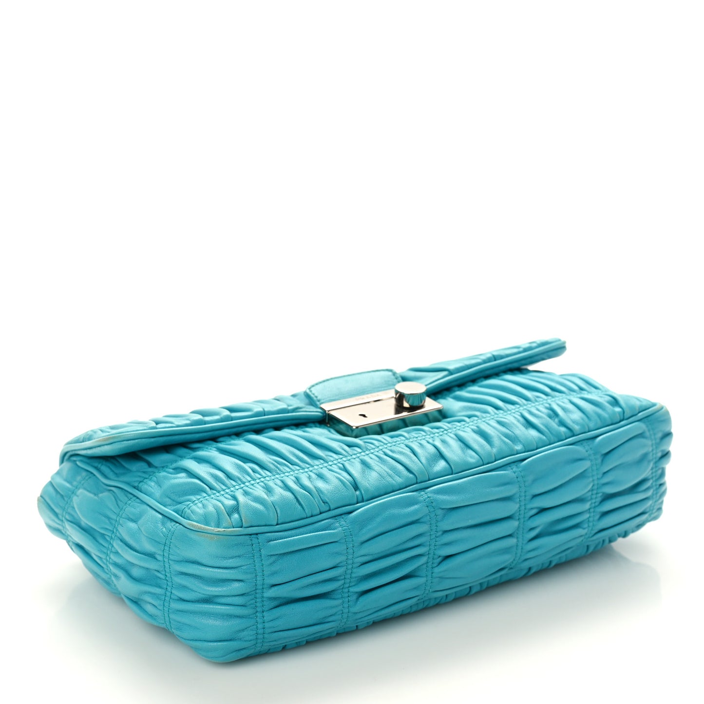 Nappa Gaufre Medium Sound Flap Shoulder Bag Turchese