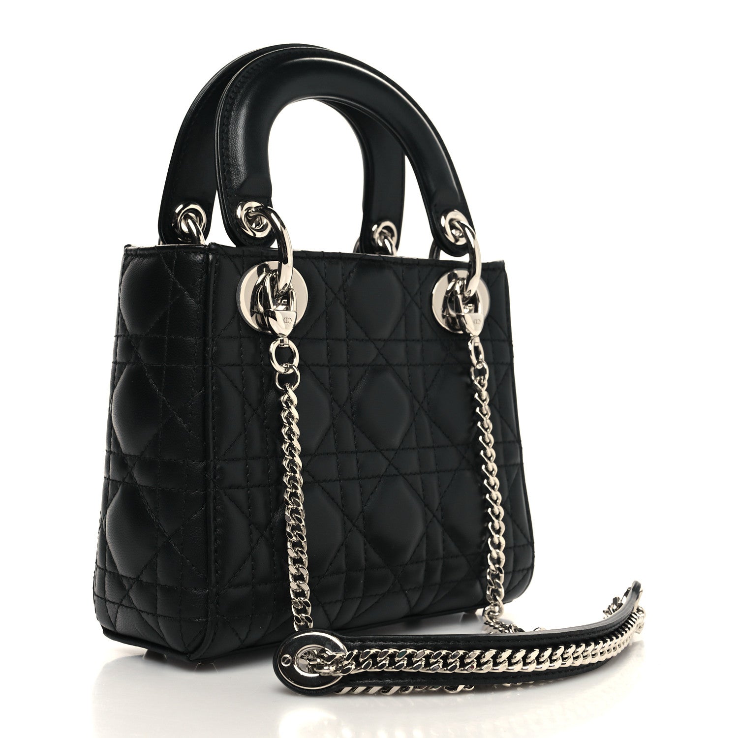 Christian Dior Lambskin Cannage Mini Lady Dior Black 3 of 12