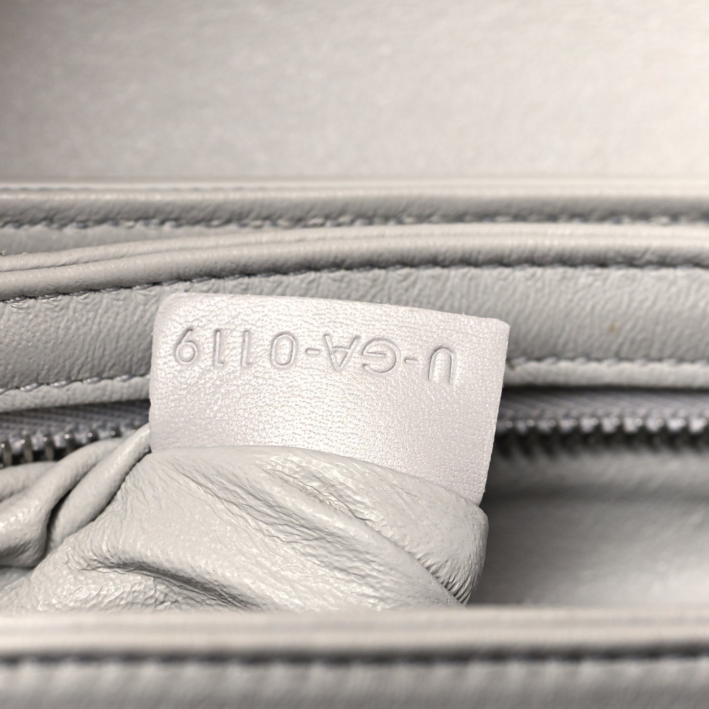 Shiny Calfskin Medium C Bag Pale Grey