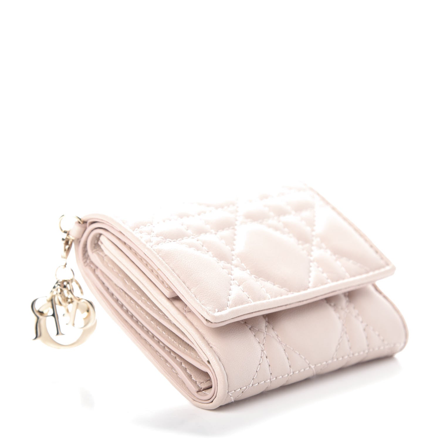 Christian Dior Lambskin Cannage Lady Dior Compact Wallet Light Pink 4 of 6