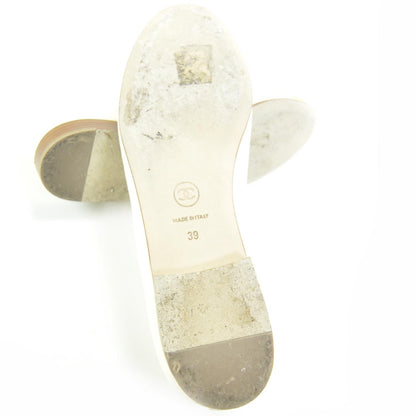Chanel Leather Cap Toe Ballet Flats 39 6 of 7