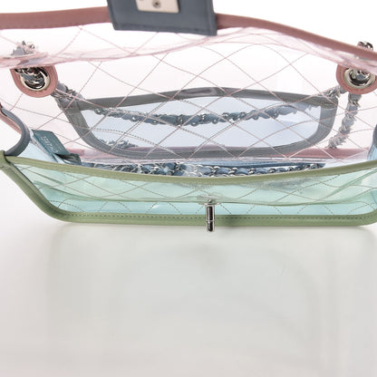 Chanel Lambskin PVC Quilted Medium Coco Splash Flap Blue Green 6 of 8