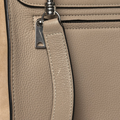 Celine Drummed Calfskin Suede Medium Trapeze Taupe 9 of 10