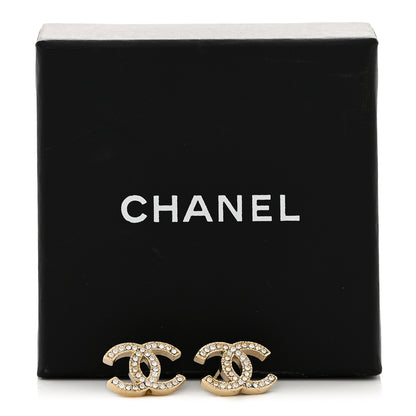 Chanel Crystal CC Earrings Light Gold 5 of 5