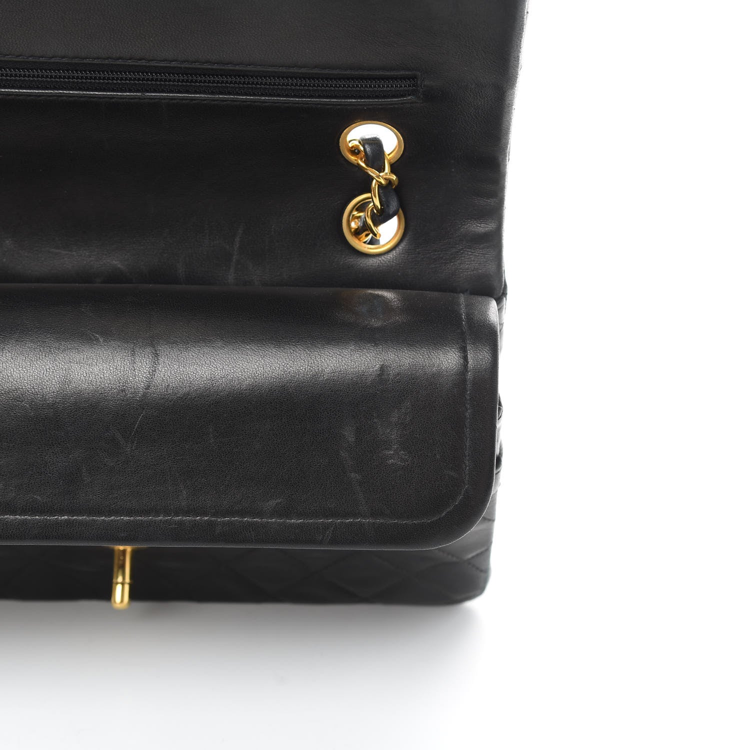 Chanel Lambskin Quilted Medium Double Flap Black 14 of 19