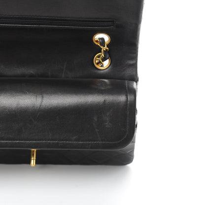 Chanel Lambskin Quilted Medium Double Flap Black 14 of 19