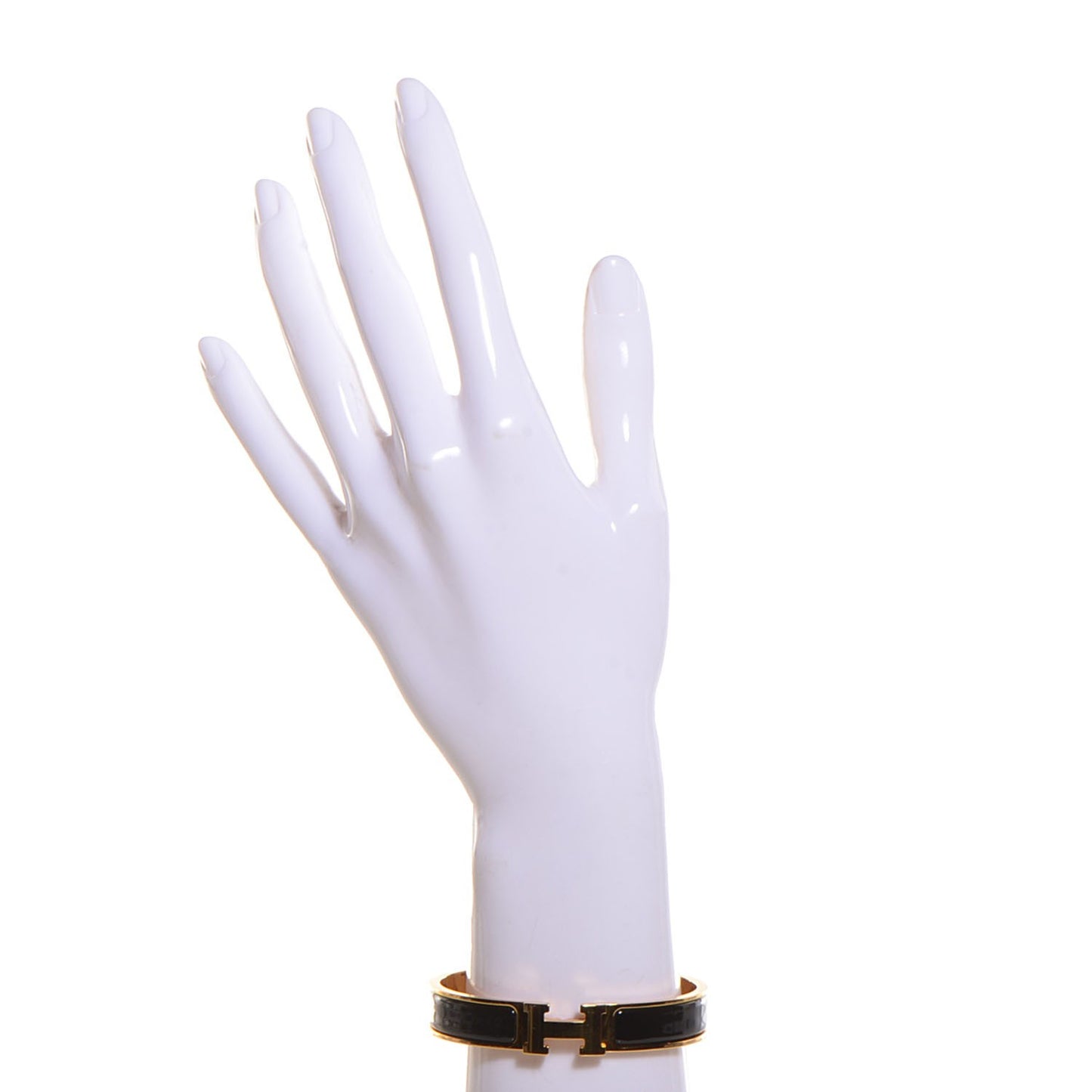 Enamel Narrow Clic Clac H Bracelet PM Black