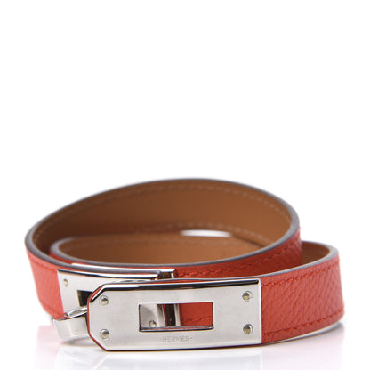 Hermes Epsom Kelly Double Tour Bracelet S Rose Jaipur 5 of 6