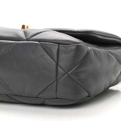 Chanel Lambskin Quilted Medium Chanel 19 Flap Dark Grey 10 of 11
