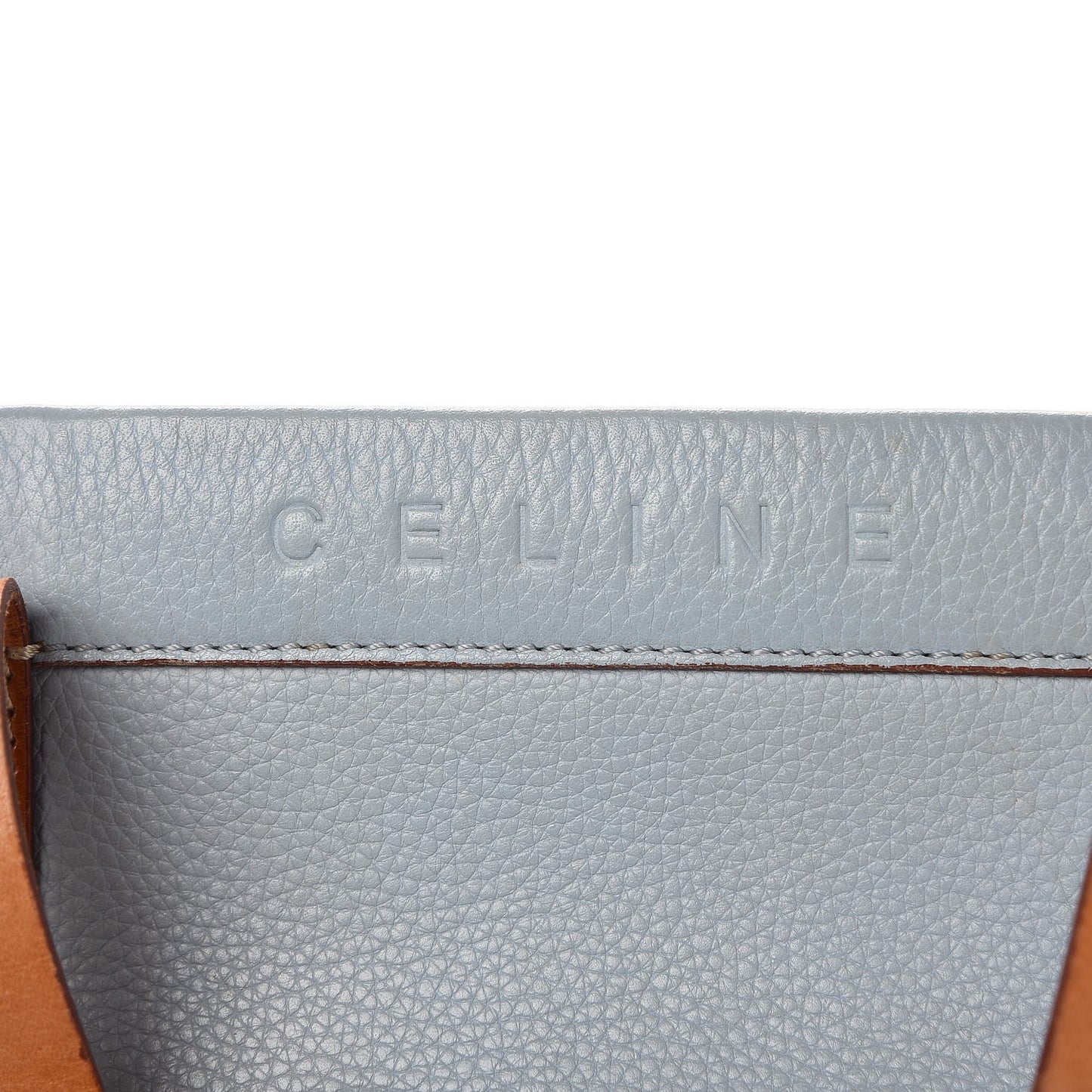 Drummed Calfskin Small Open Tote Blue